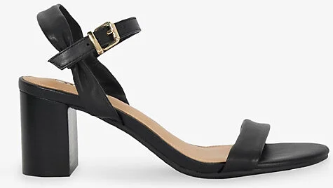 Womens Black Leather Jaliz Open-Toe Block-Heel Leather Sandals Eur 39 / 6 Uk Women