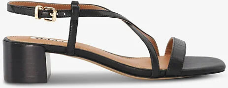 Womens Black-Leather Jaskell Grained-Leather Heeled Sandals Eur 41 / 8 Uk Women