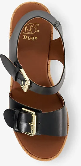 Womens Black Leather Kamia Leather Wedge Sandals Eur 38/5 Uk Women - Image 2