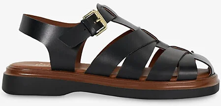 Womens Black Leather Lisherman Fisherman Leather Sandals Eur 36 / 3 Uk Women