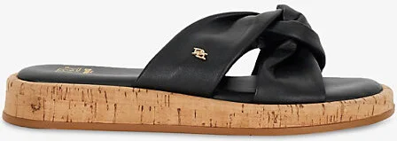 Womens Black Leather Lita Suede Sandals Eur 37 / 4 Uk Women