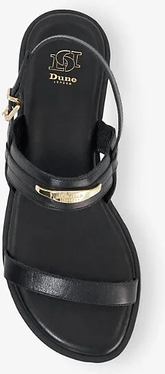 Womens Black Leather Litton Leather Flat Sandals 1 Size - Image 2