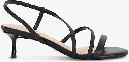 Womens Black Leather Movement Leather Heeled Sandals Eur 37 / 4 Uk Women
