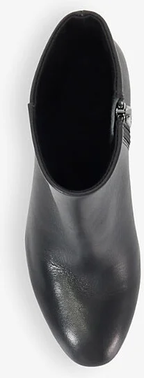 Womens Black Leather Ollave Block-Heel Leather Ankle Boots Eur 37 / 4 Uk Women - Image 2