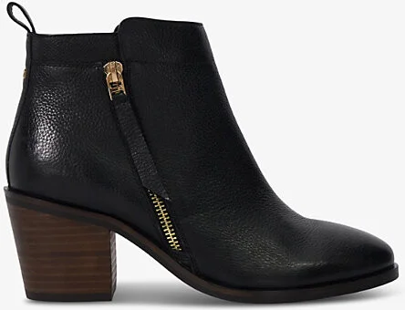 Womens Black Leather Paicing Pointed-Toe Leather Heeled Ankle Boots Eur 36 / 3 Uk Women
