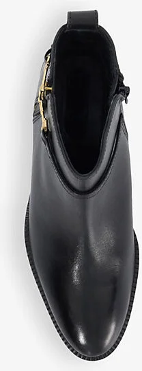 Womens Black Leather Parklyn Snaffle-Trim Flat Leather Ankle Boots Eur 40 / 7 Uk Women - Image 2