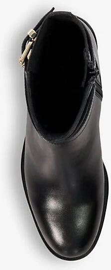 Womens Black Leather Patter Double-Buckle Leather Heeled Ankle Boots Eur 39 / 6 Uk Women - Image 2