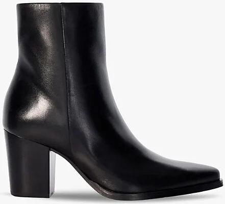 Womens Black Leather Paxten Pointed-Toe Leather Ankle Boots Eur 39 / 6 Uk Women