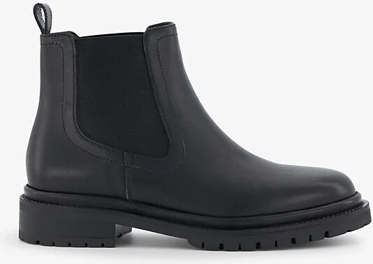 Womens Black-Leather Perceive Cleated Leather Chelsea Boots Eur 36 / 3 Uk Women