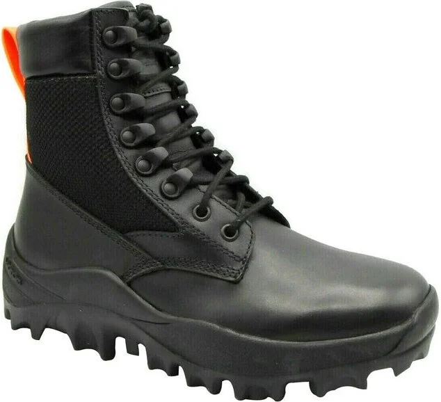 Women's Black Leather Reflective Patch With Orange Pull Boots MES9ARA81BK (37 EU / 7 US) - Image 8