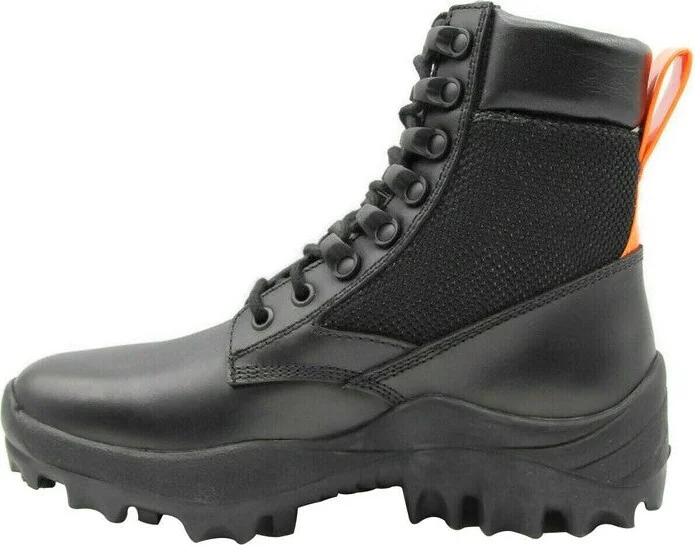 Women's Black Leather Reflective Patch With Orange Pull Boots MES9ARA81BK (38 EU / 8 US) - Image 3