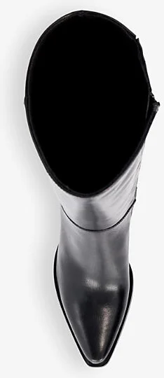 Womens Black Leather Silahs Block-Heel Leather Knee-High Boots Eur 37 / 4 Uk Women - Image 2