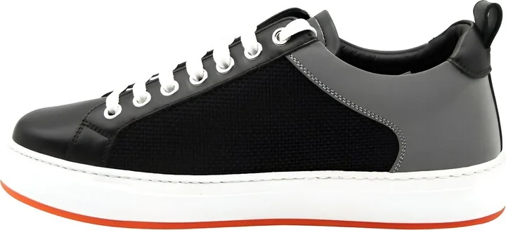 Women's Black Leather Silver Reflective Canvas Sneaker (36 EU / 6 US) - Image 3