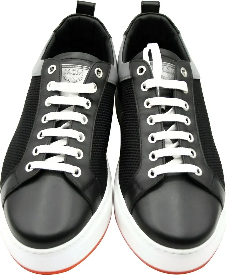 Women's Black Leather Silver Reflective Canvas Sneaker (36 EU / 6 US) - Image 4