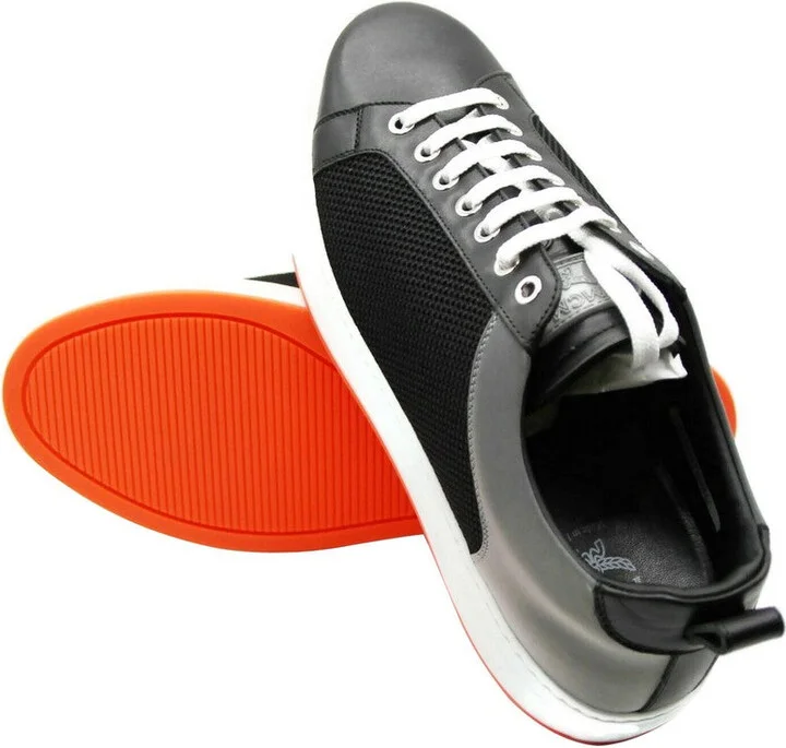 Women's Black Leather Silver Reflective Canvas Sneaker MES9ARA71BK (37 EU / 7 US) - Image 5