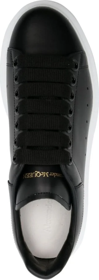 Women's Black Leather Sneakers - Image 2