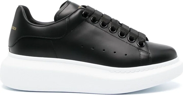 Women's Black Leather Sneakers