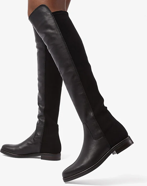 Womens Black-Leather Tropic Leather Over-The-Knee Stretch Boots Eur 37 / 4 Uk Women - Image 2