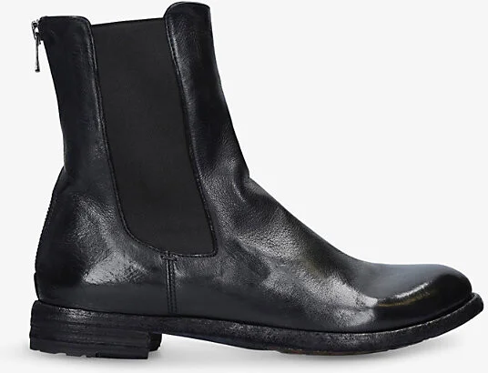 Womens Black Lexicon Chunky-Sole Leather Boots Eur 39.5 / 6.5 Uk Women