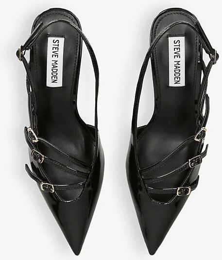 Womens Black Liana Multi-Strap Patent-Leather Slingbacks Eur 41 / 8 Uk Women - Image 2