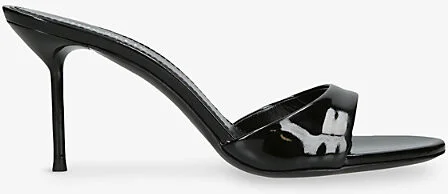 Womens Black Lidia 70 Leather Heeled Mules Eur 38/5 Uk Women