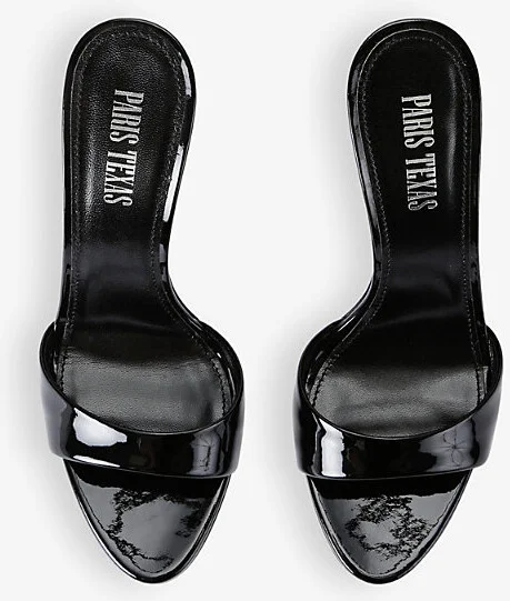 Womens Black Lidia Patent Heeled Leather Mules Eur 39 / 6 Uk Women - Image 2
