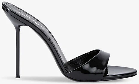 Womens Black Lidia Patent Heeled Leather Mules Eur 39 / 6 Uk Women