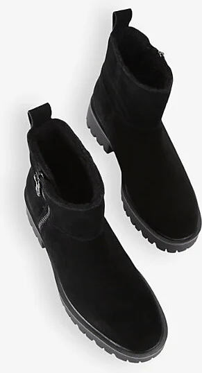Womens Black Limit Fur Shearling-Lined Suede Ankle Boots Eur 41 / 8 Uk Women - Image 2