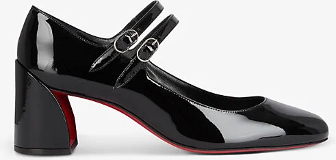 Womens Black/Lin Black Miss Jane 55 Patent-Leather Shoes Eur 38/5 Uk Women
