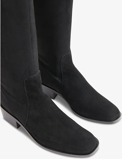 Womens Black Lisa Stretch Heeled Leather Knee-High Boots Eur 37 / 4 Uk Women - Image 2