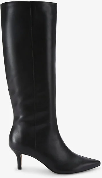 Womens Black Liscio Knee-High Leather Boots Eur 40 / 7 Uk Women