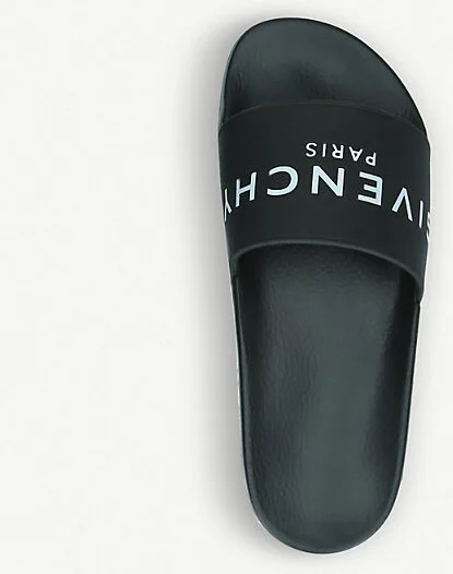 Womens Black Logo-Detail Rubber Sliders Eur 41 / 8 Uk Women - Image 2