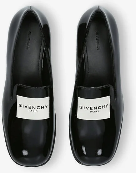Womens Black Logo Patent-Leather Loafers Eur 41 / 8 Uk Women - Image 2