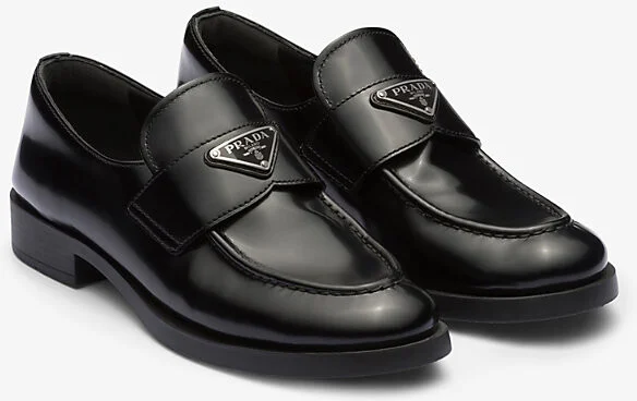 Womens Black Logo-Plaque Leather Loafers Eur 35 / 2 Uk Women - Image 2