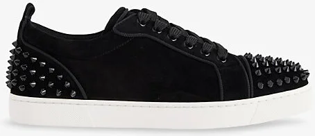 Womens Black Louise Junior Spikes Suede Trainers Eur 40 / 7 Uk Women