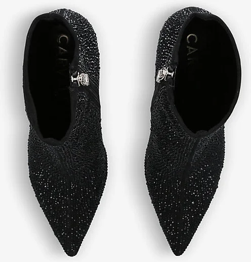 Womens Black Lovebird Jewel-Embellished Woven Court Shoes Eur 37 / 4 Uk Women - Image 2