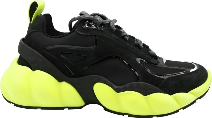 Women's Black Luft Collection Suede Neon Green Trim Sneaker (37 EU / 7 US) - Image 2