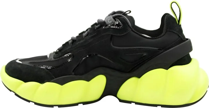 Women's Black Luft Collection Suede Neon Green Trim Sneaker (37 EU / 7 US) - Image 3