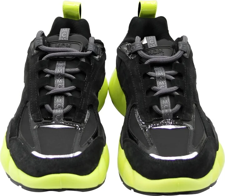 Women's Black Luft Collection Suede Neon Green Trim Sneaker (37 EU / 7 US) - Image 4