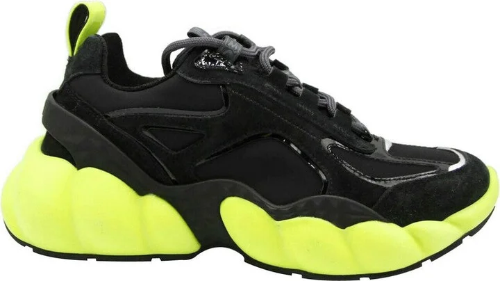 Women's Black Luft Collection Suede Neon Green Trim Sneaker MES9AMM66BK (36 EU / 6 US) - Image 2