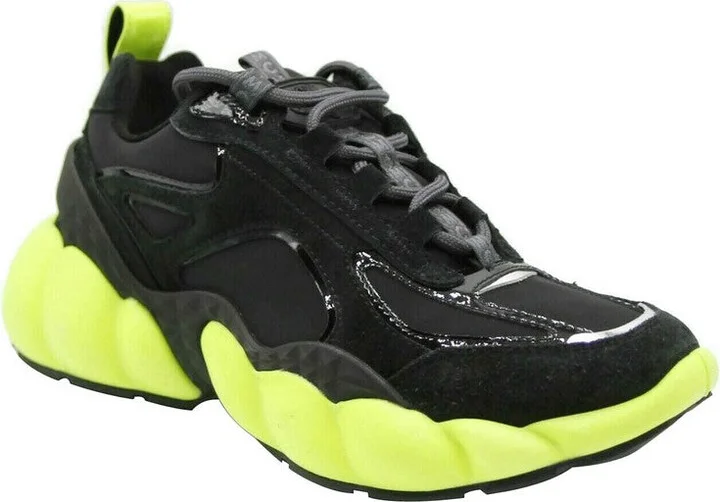 Women's Black Luft Collection Suede Neon Green Trim Sneaker MES9AMM66BK (37 EU / 7 US) - Image 2