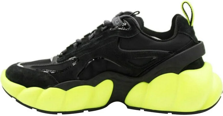 Women's Black Luft Collection Suede Neon Green Trim Sneaker MES9AMM66BK (37 EU / 7 US) - Image 4