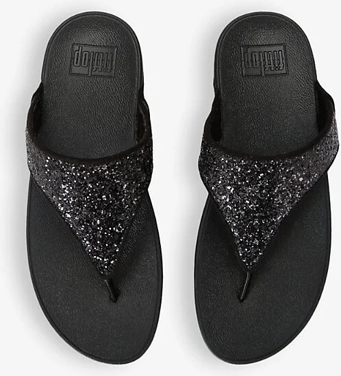 Womens Black Lulu Glitter Rhinestone-Embellished Woven Sandals Eur 39 / 6 Uk Women - Image 2