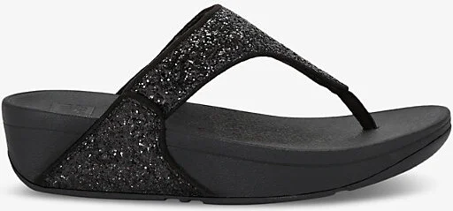 Womens Black Lulu Glitter Rhinestone-Embellished Woven Sandals Eur 39 / 6 Uk Women