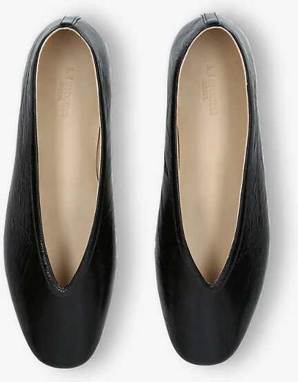 Womens Black Luna Pointed-Toe Leather Pumps Eur 40 / 7 Uk Women - Image 2