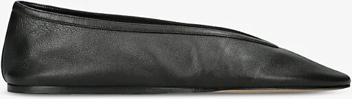 Womens Black Luna Pointed-Toe Leather Pumps Eur 40 / 7 Uk Women