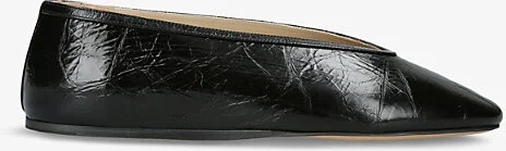 Womens Black Luna Pointed-Toe Leather Pumps Eur 40 / 7 Uk Women