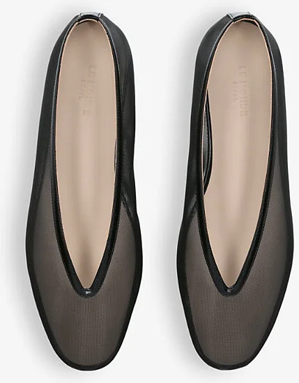 Womens Black Luna Pointed-Vamp Mesh Ballet Flats Eur 40 / 7 Uk Women - Image 2