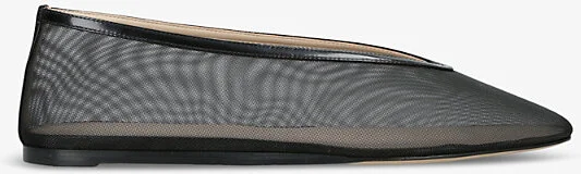 Womens Black Luna Pointed-Vamp Mesh Ballet Flats Eur 40 / 7 Uk Women