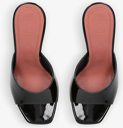 Womens Black Lupita Glass Square-Toe PVC Heeled Mules Eur 41.5 / 8.5 Uk Women - Image 2